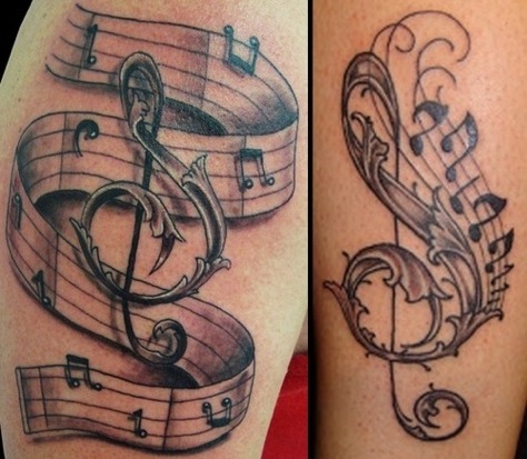 tatuaggio nota musicale