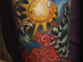 tatuaggio giapponese sole